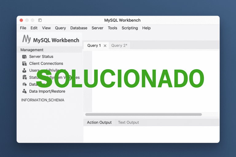 Mysql Workbench – Bug de Aplicacion – SOLUCIONADO